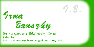 irma banszky business card